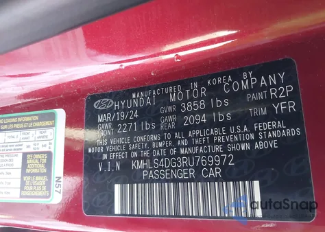 2024 Hyundai Elantra Sel from USA, damaged, VIN KMHLS4DG3RU769972